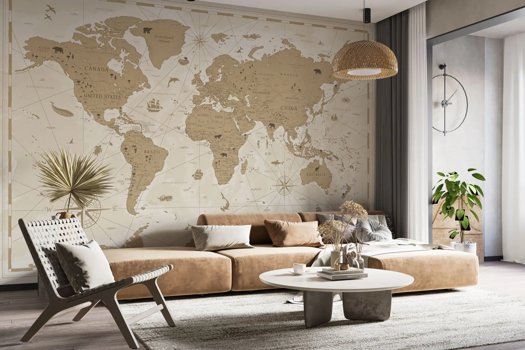Papier peint Carte du monde vintage u99074