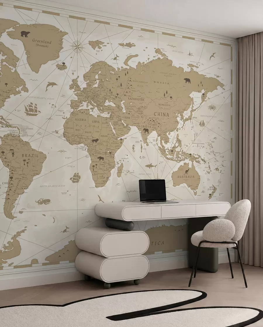 Papier peint Carte du monde vintage u99074