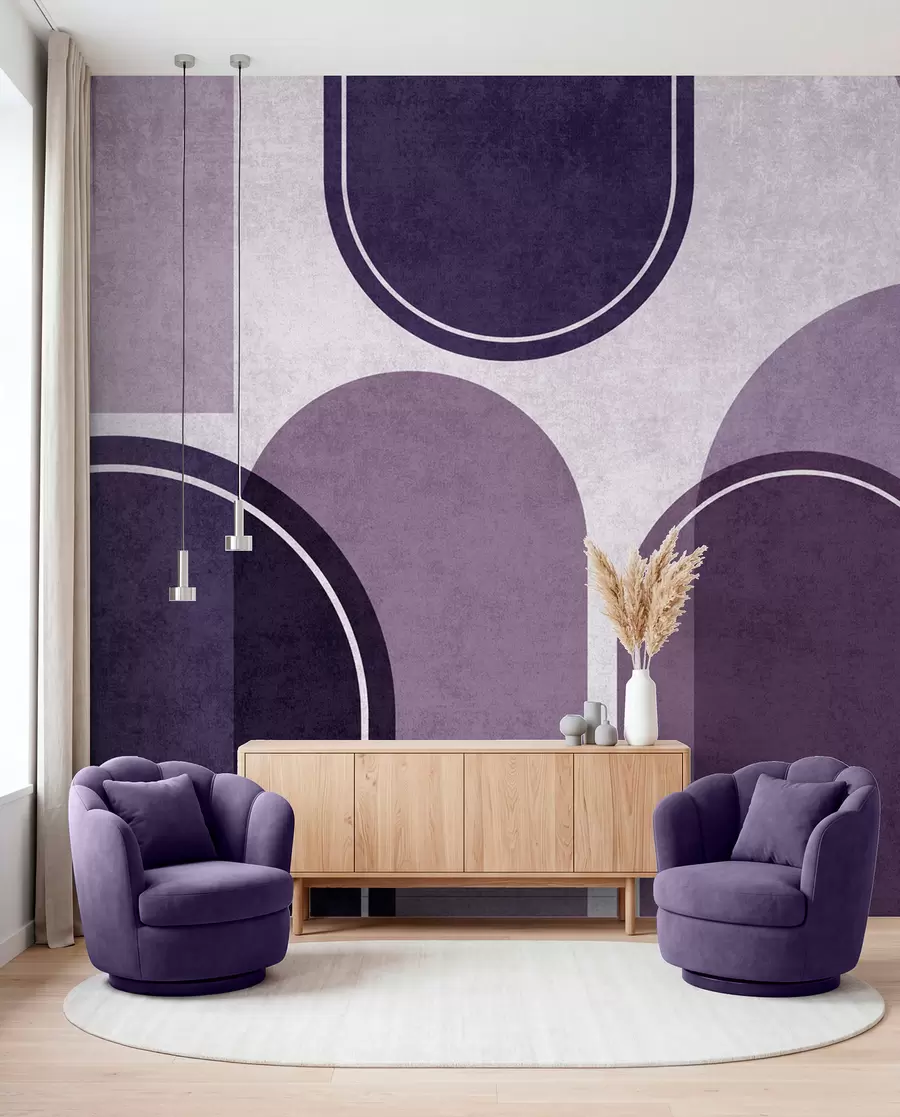Papier peint Arcs géométriques en violet u99095v4