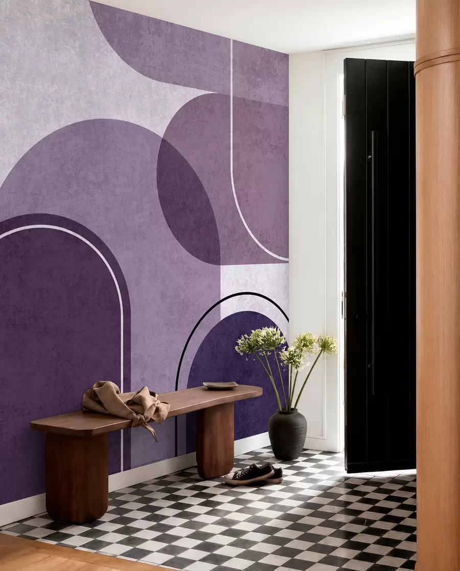 Papier peint Arcs géométriques en violet u99095v4