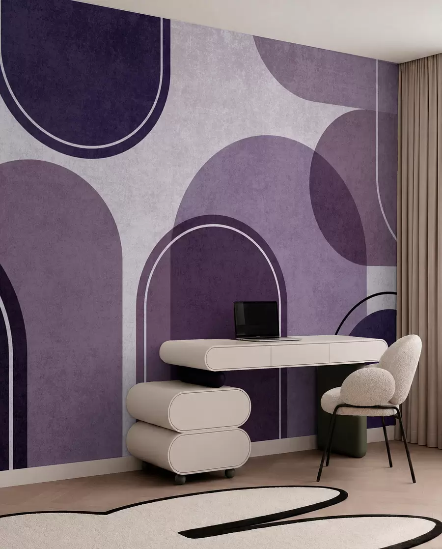 Papier peint Arcs géométriques en violet u99095v4