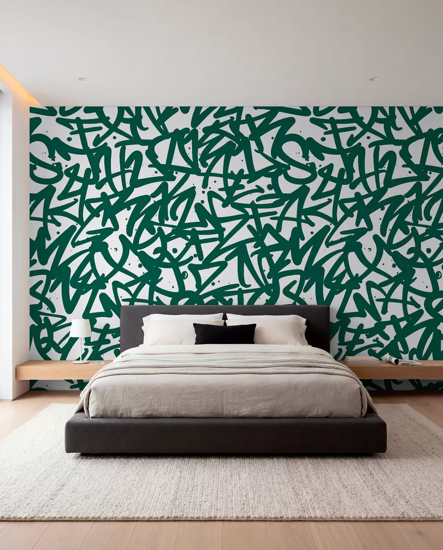 Papier peint Graffiti Emotions : Vert u99087