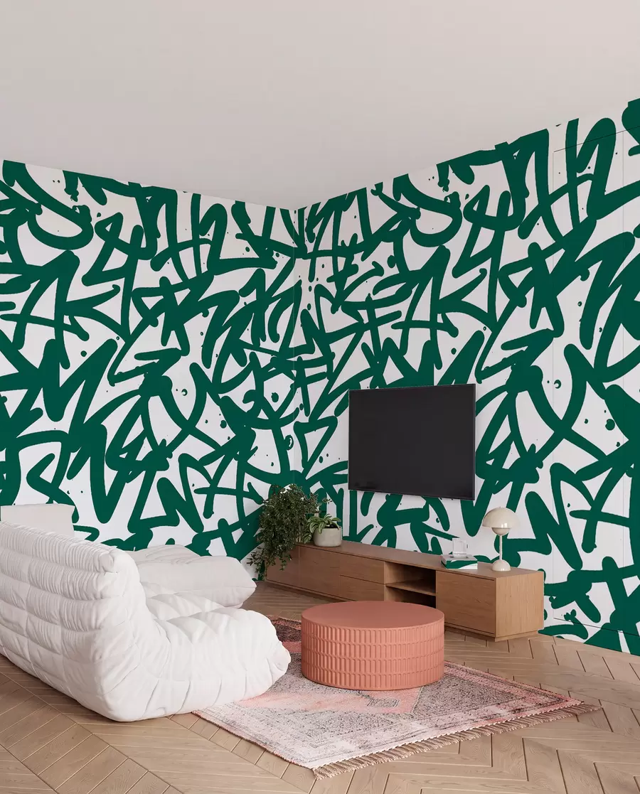 Papier peint Graffiti Emotions : Vert u99087