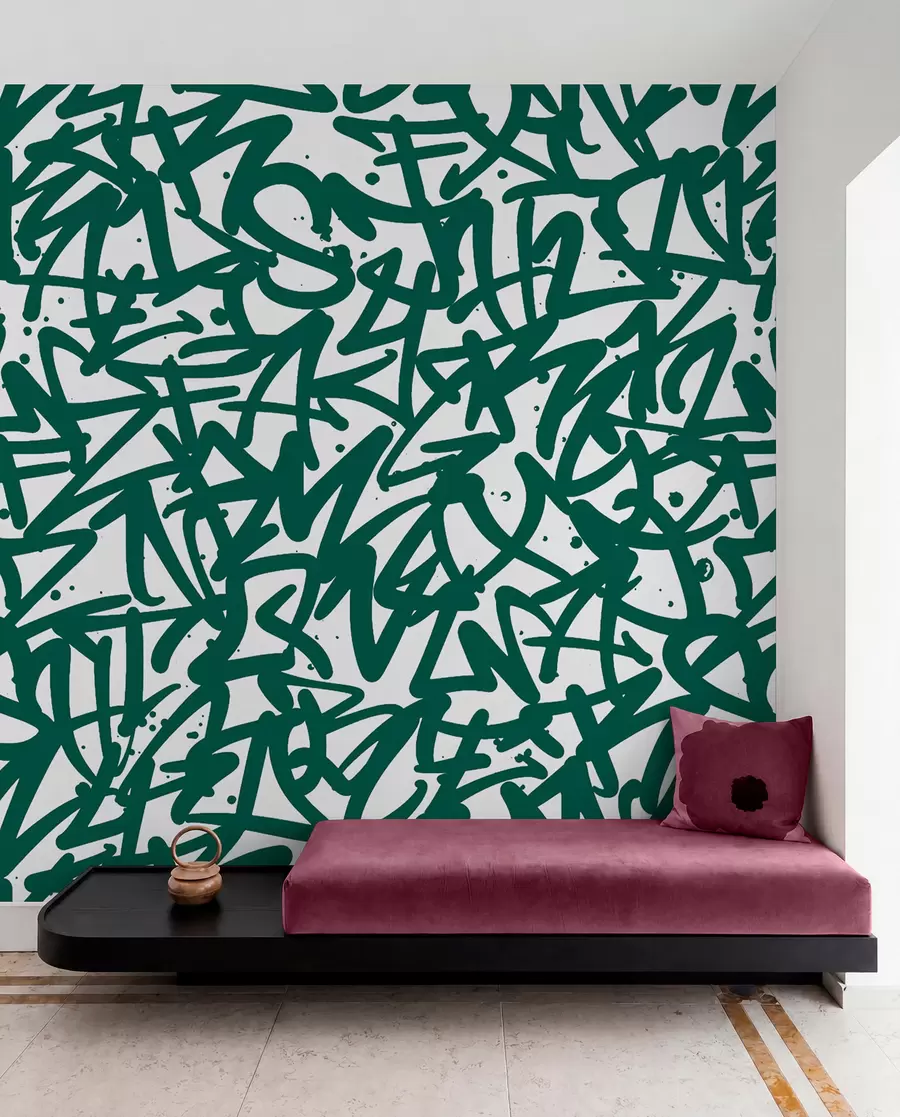 Papier peint Graffiti Emotions : Vert u99087
