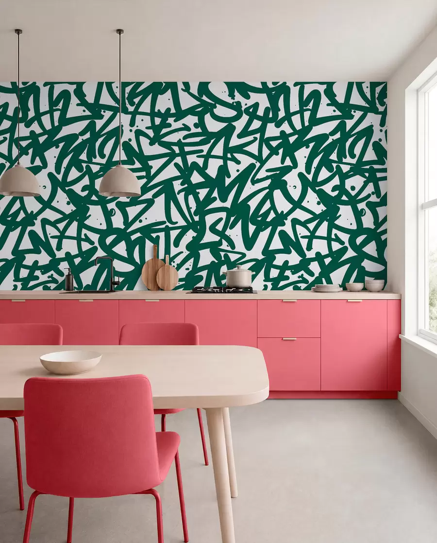 Papier peint Graffiti Emotions : Vert u99087