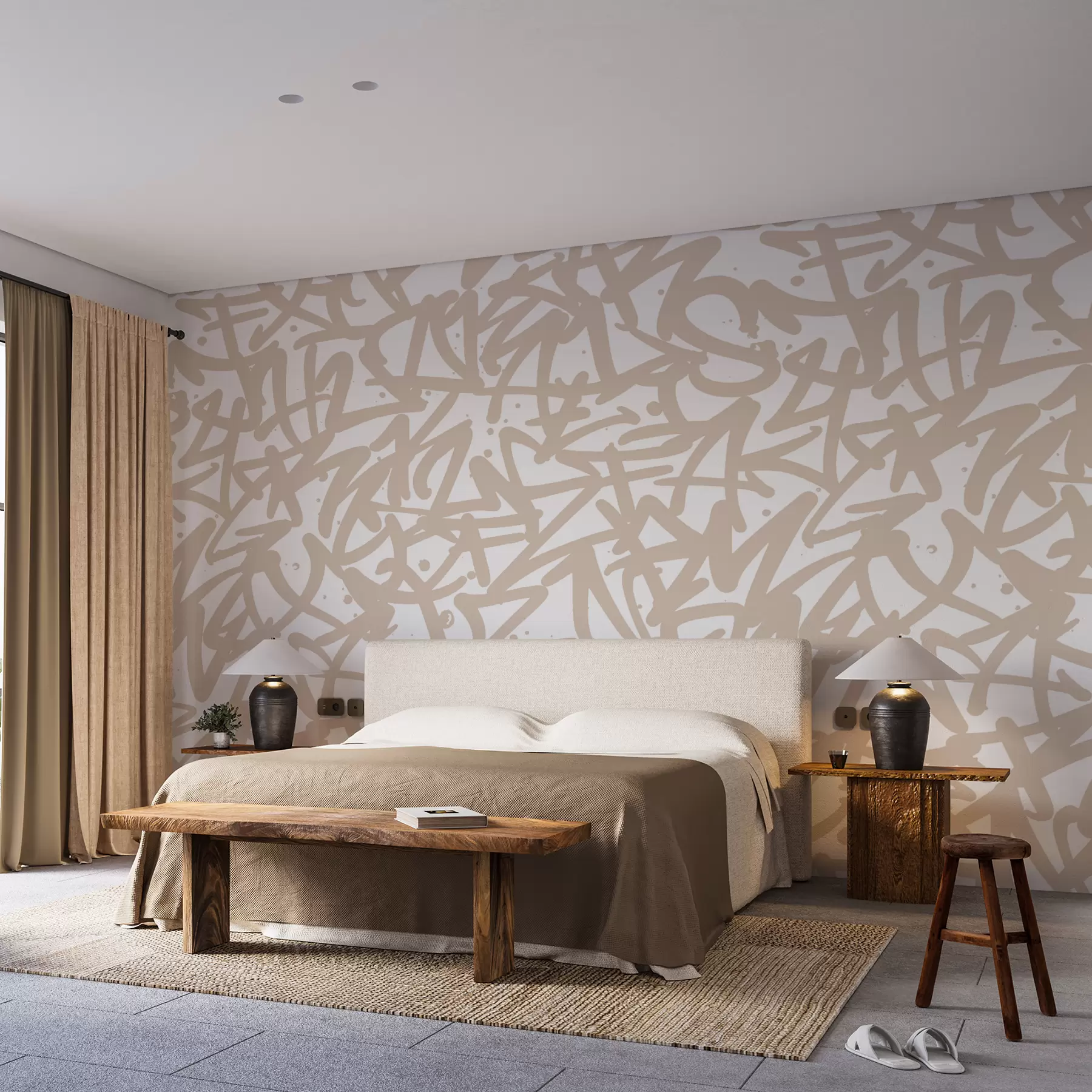 Papier peint Graffiti Emotions : Beige u99087v1