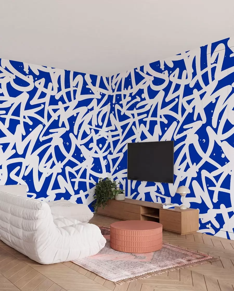 Papier peint Graffiti Emotions : Bleu u99087v2