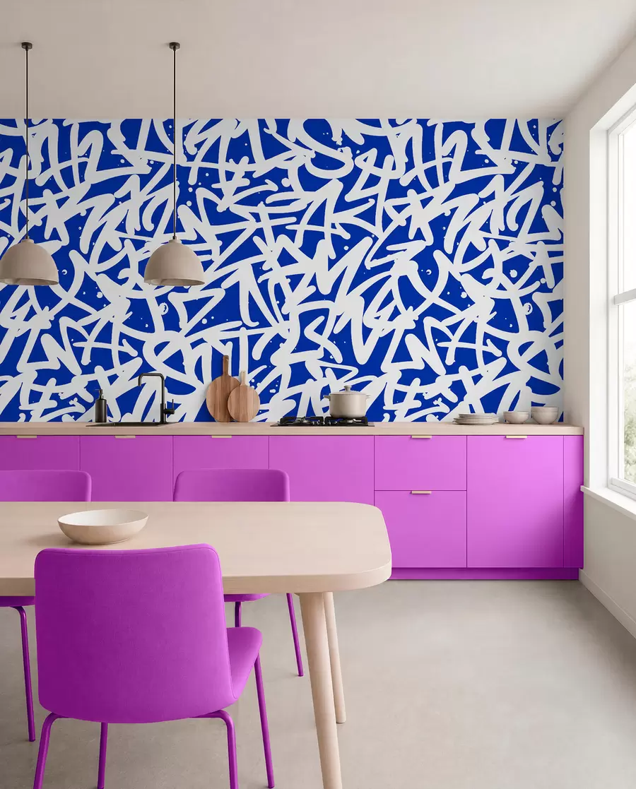 Papier peint Graffiti Emotions : Bleu u99087v2