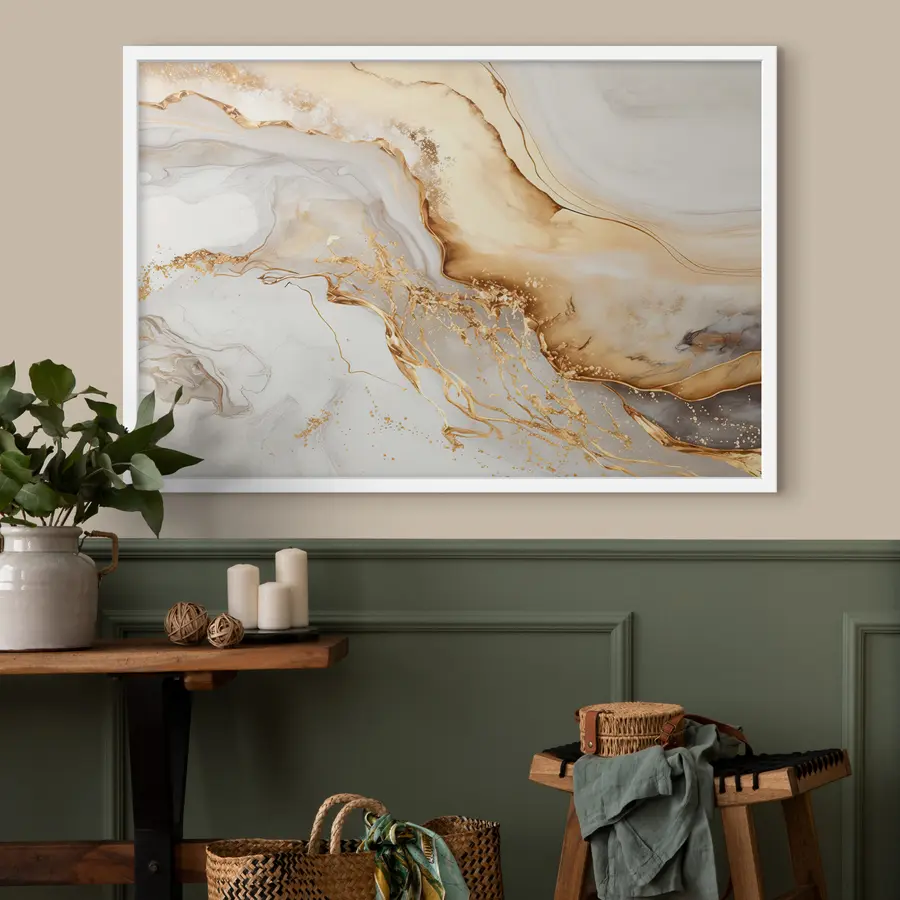 Papier peint Blanc et beige f34129
