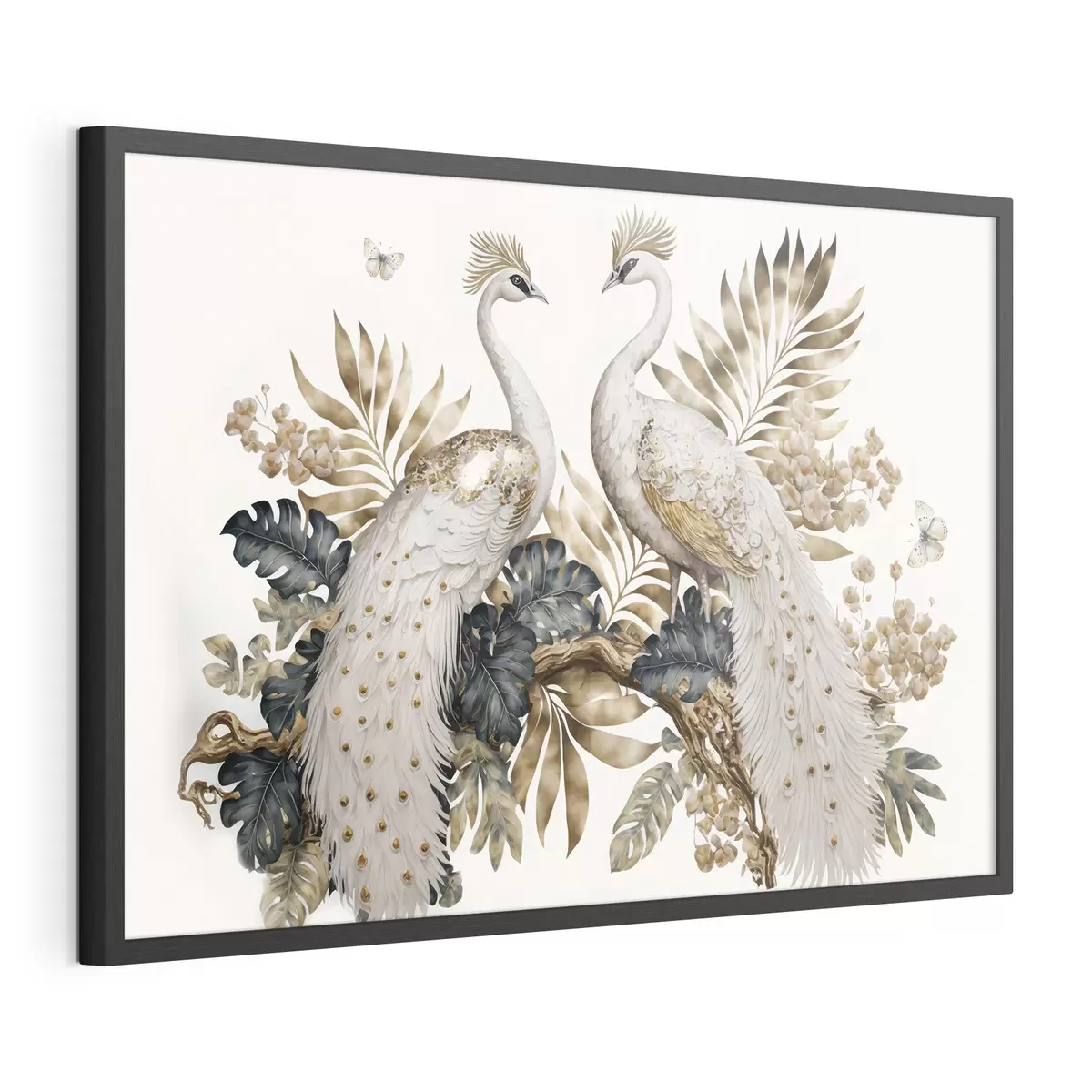 Poster Deux paons blancs f33942