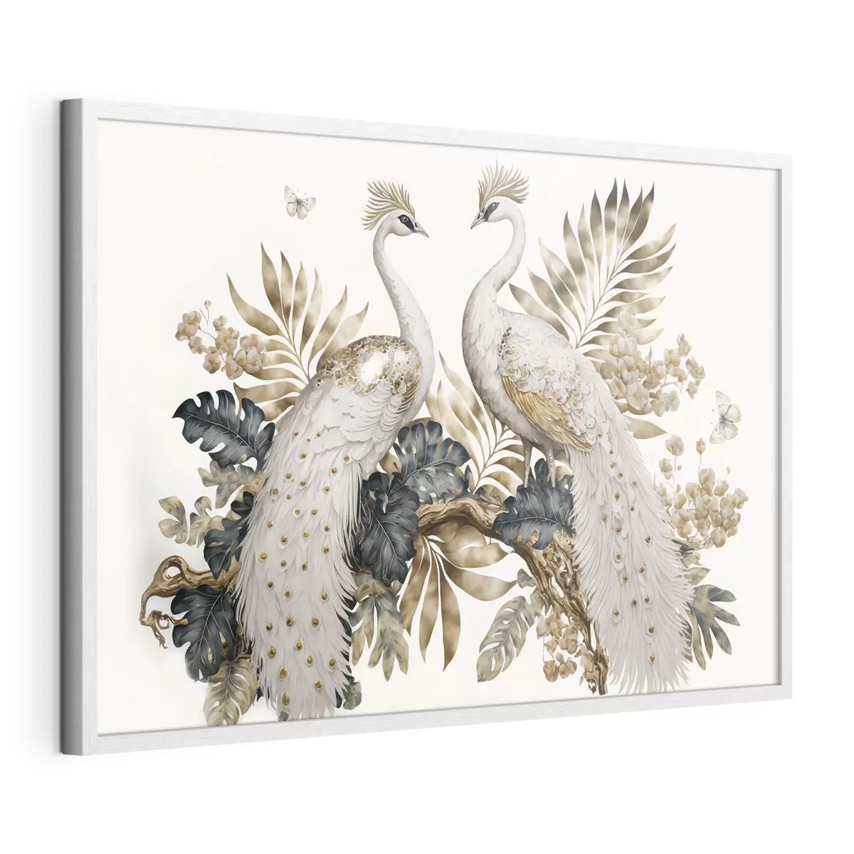 Poster Deux paons blancs f33942