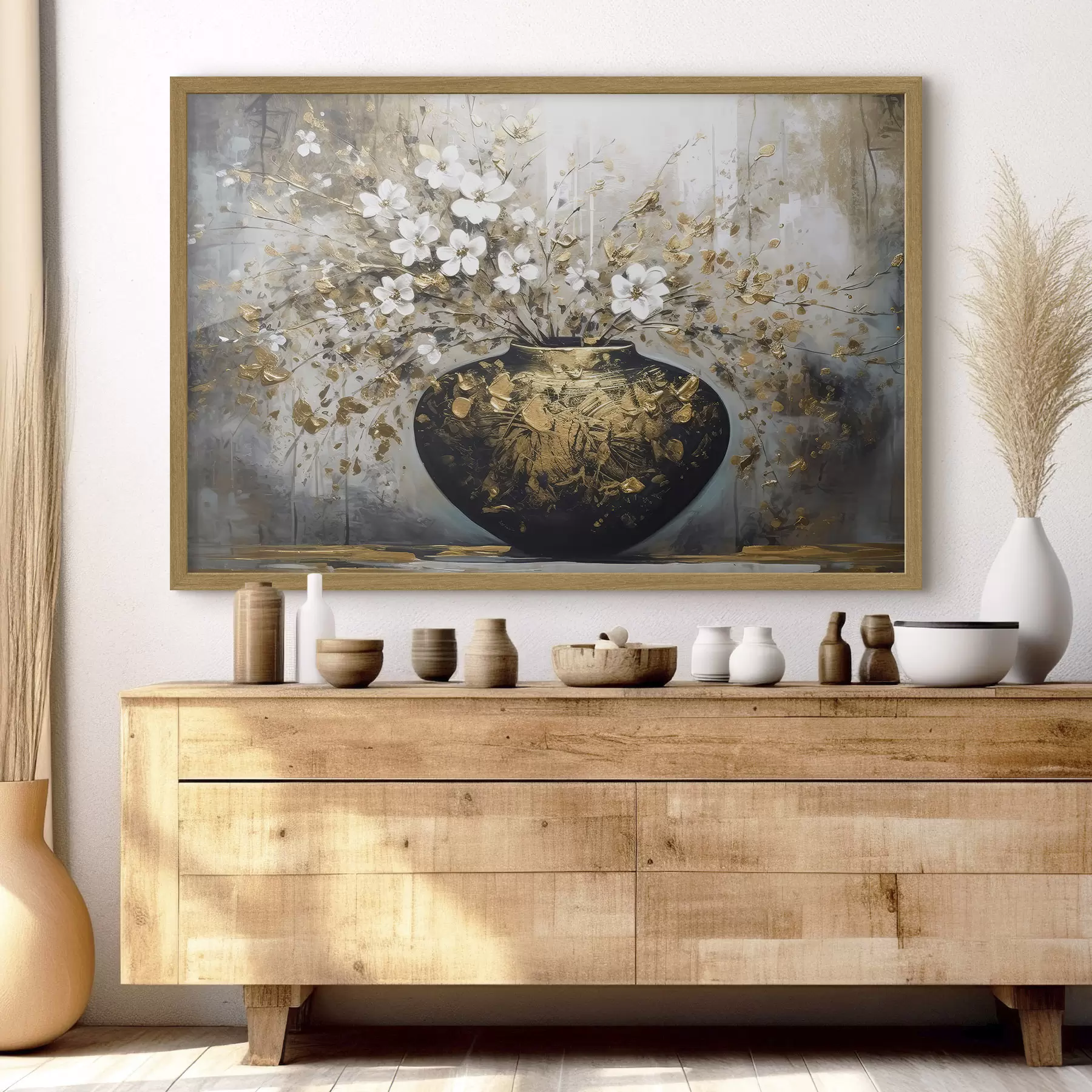 Papier peint Bouquet dans un vase sombre f35377