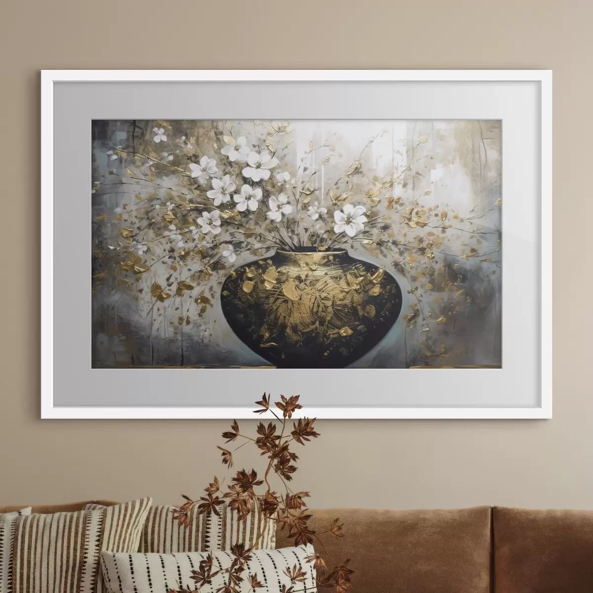 Poster Bouquet dans un vase sombre f35377