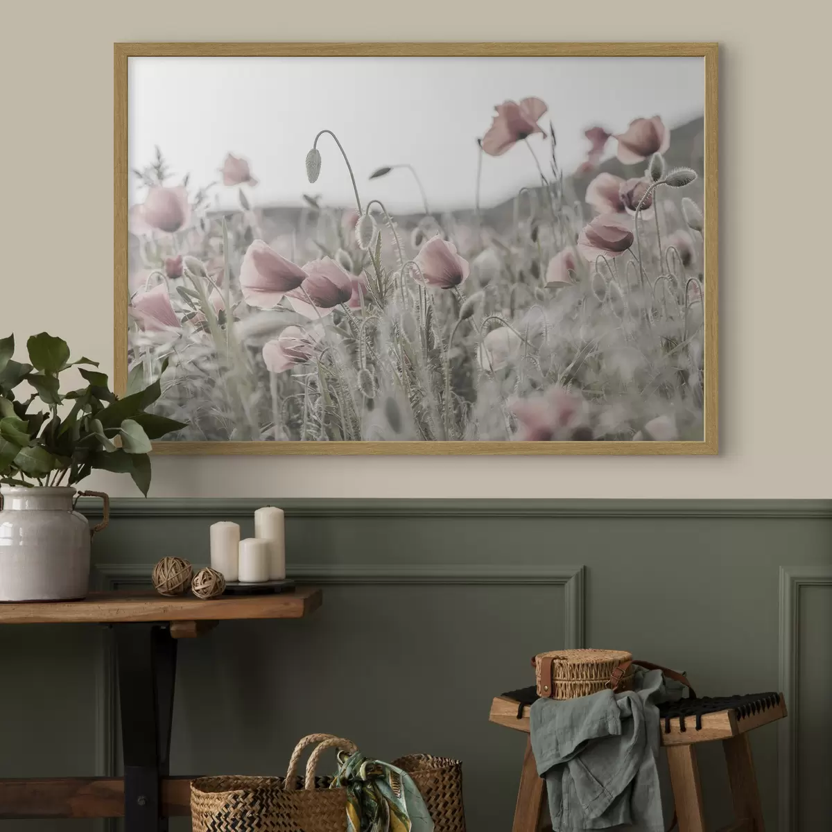 Poster Coquelicots aux couleurs sourdes f35592