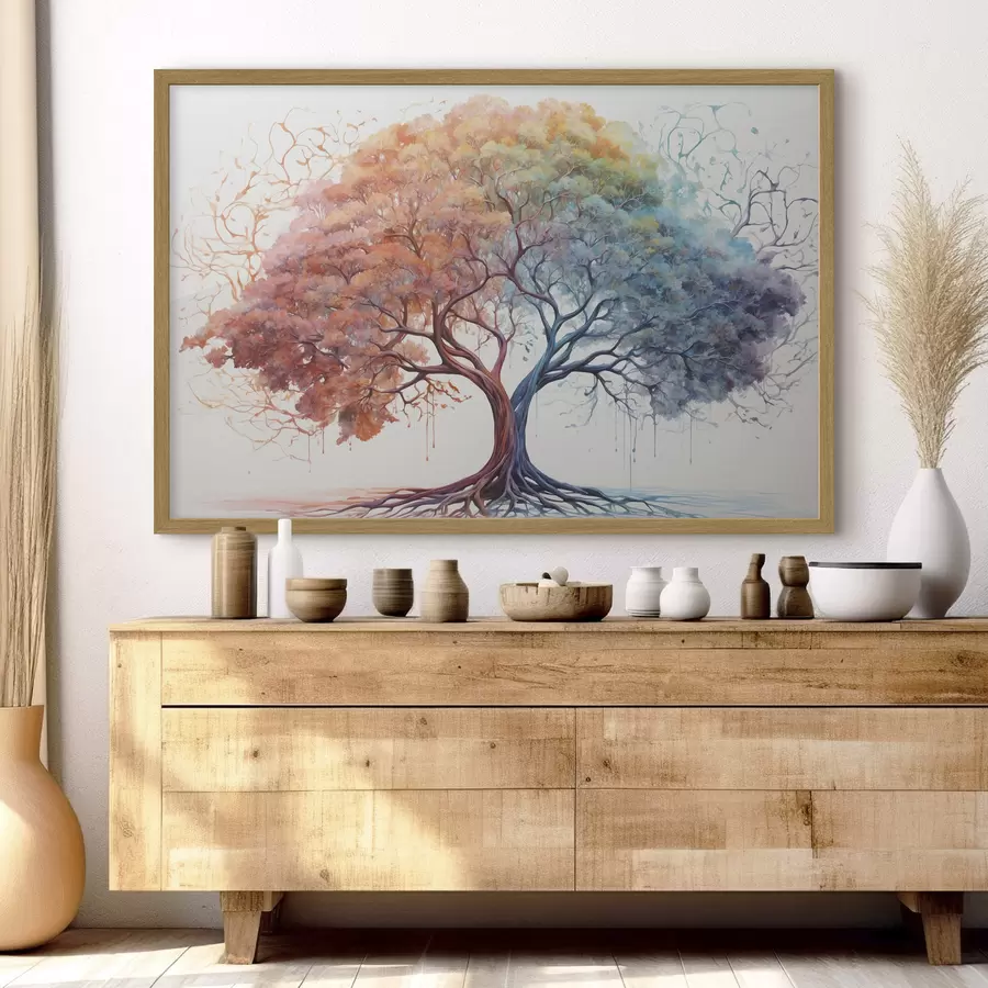 Papier peint Arbre arc-en-ciel f36444