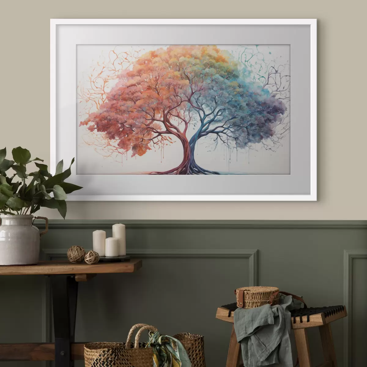 Poster Arbre arc-en-ciel f36444