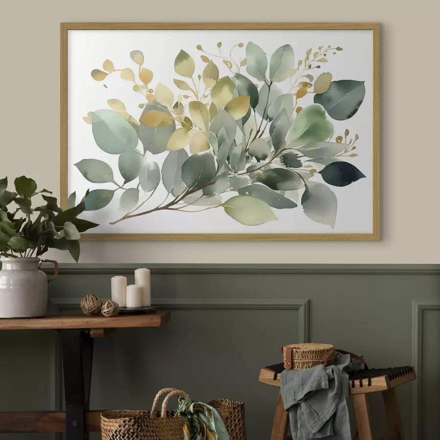 Papier peint Brins verts et ocres f36365