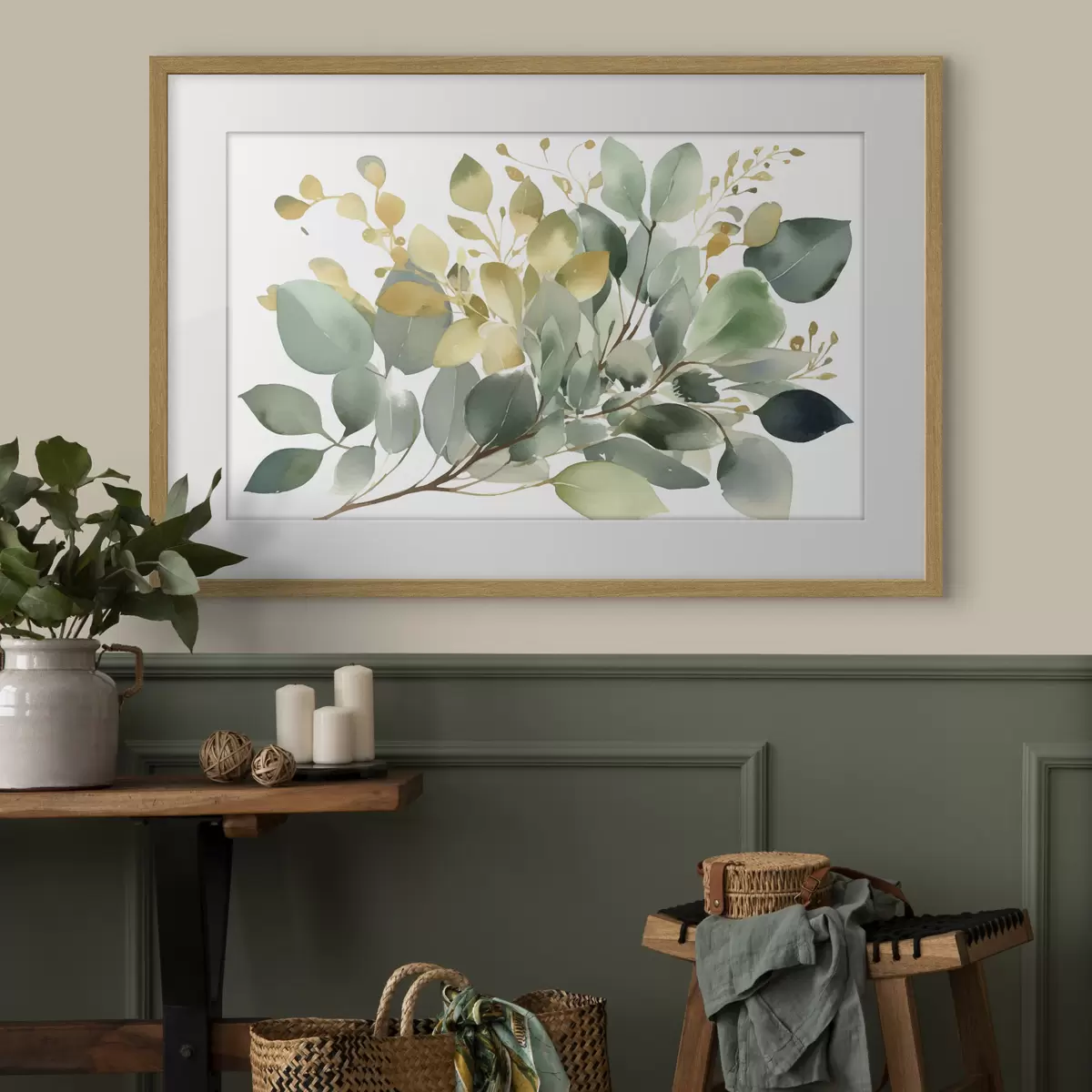 Poster Brins verts et ocres f36365
