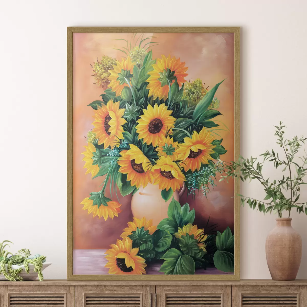Poster Tournesols dans un vase f00860