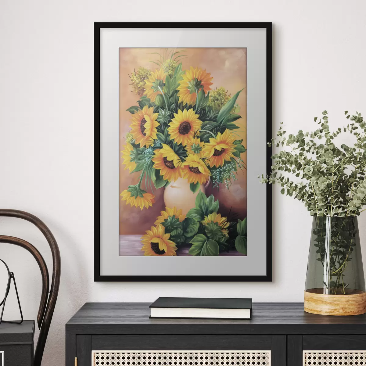 Poster Tournesols dans un vase f00860