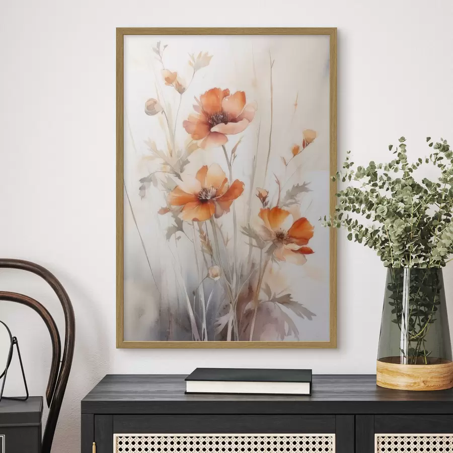 Papier peint Coquelicots de style vintage f33649