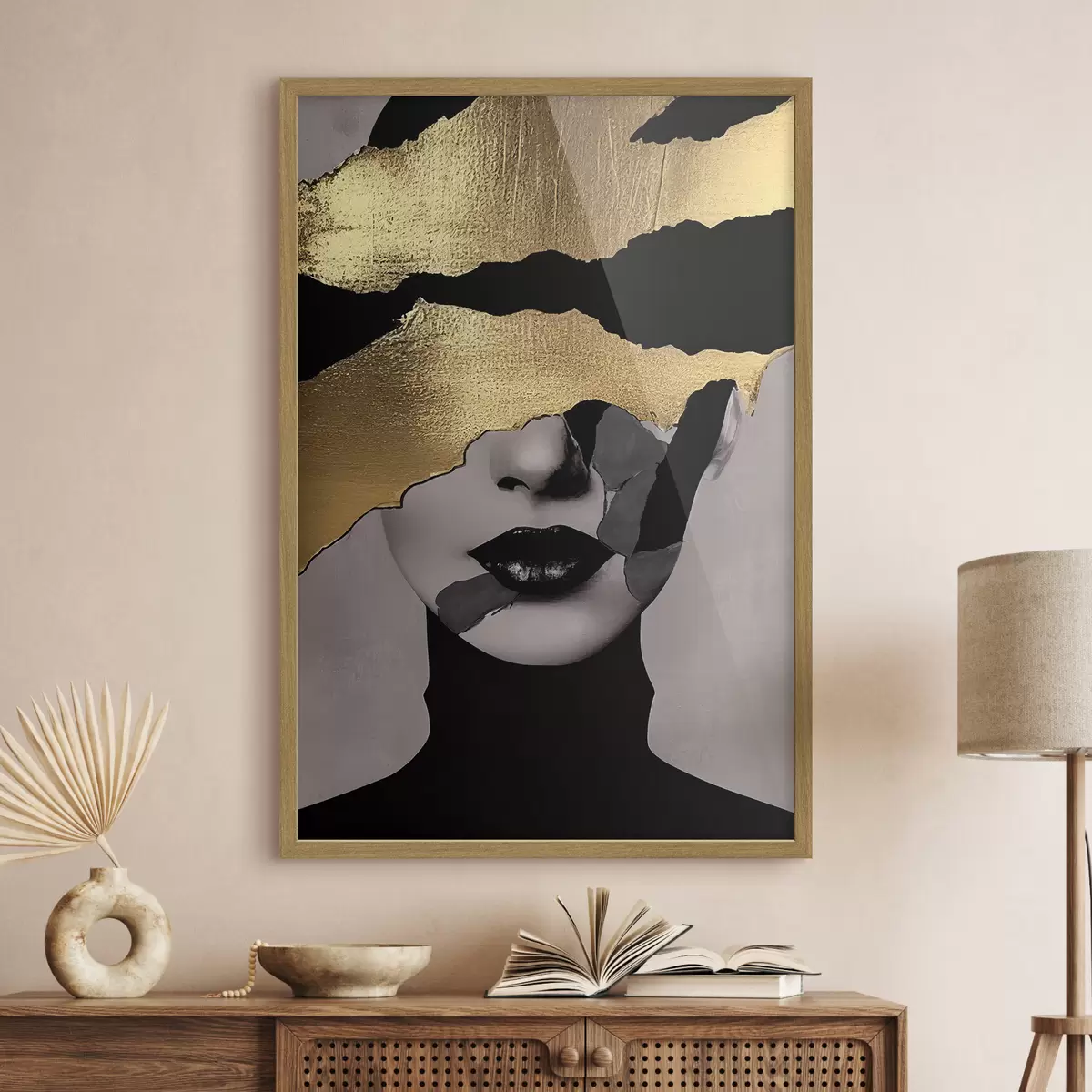 Poster Lèvres noires, portrait d'une jeune fille f35520