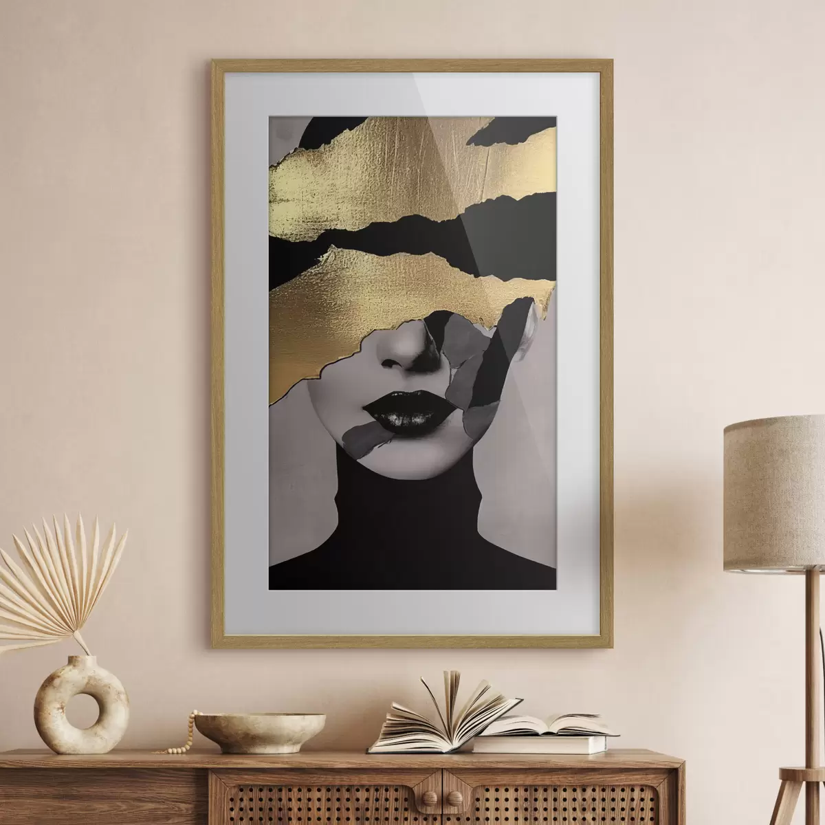 Poster Lèvres noires, portrait d'une jeune fille f35520