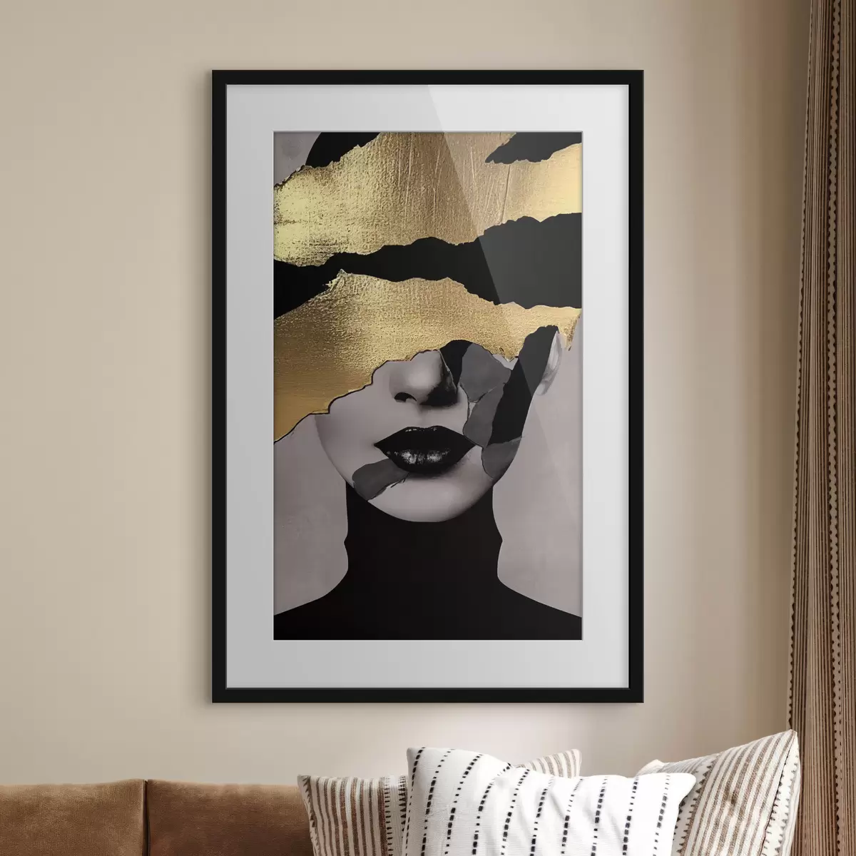 Poster Lèvres noires, portrait d'une jeune fille f35520