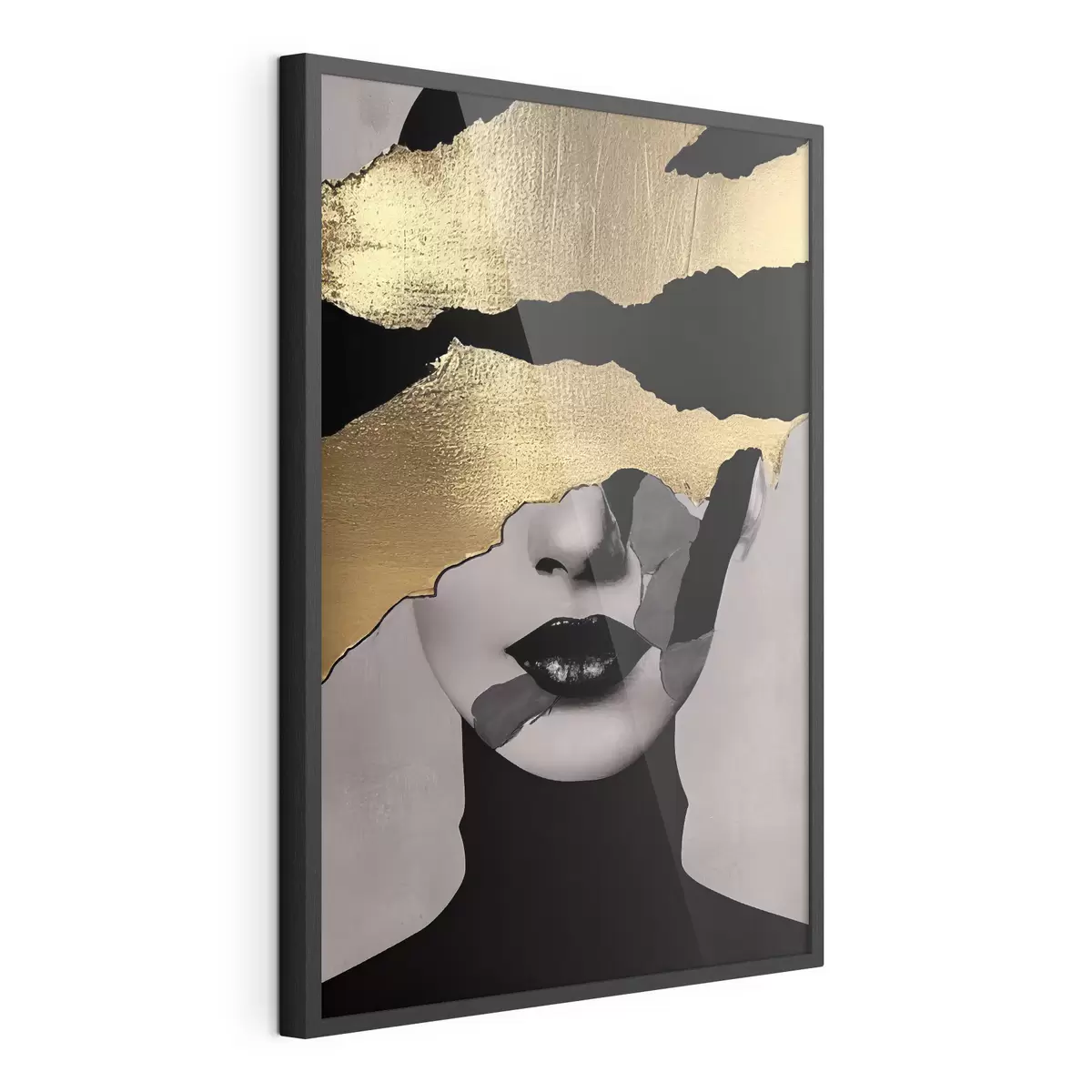 Poster Lèvres noires, portrait d'une jeune fille f35520