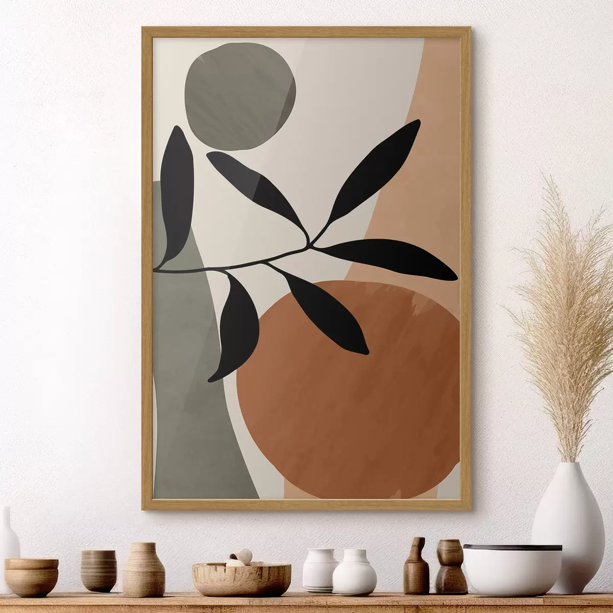 Poster Branches sur fond d'abstraction f36481