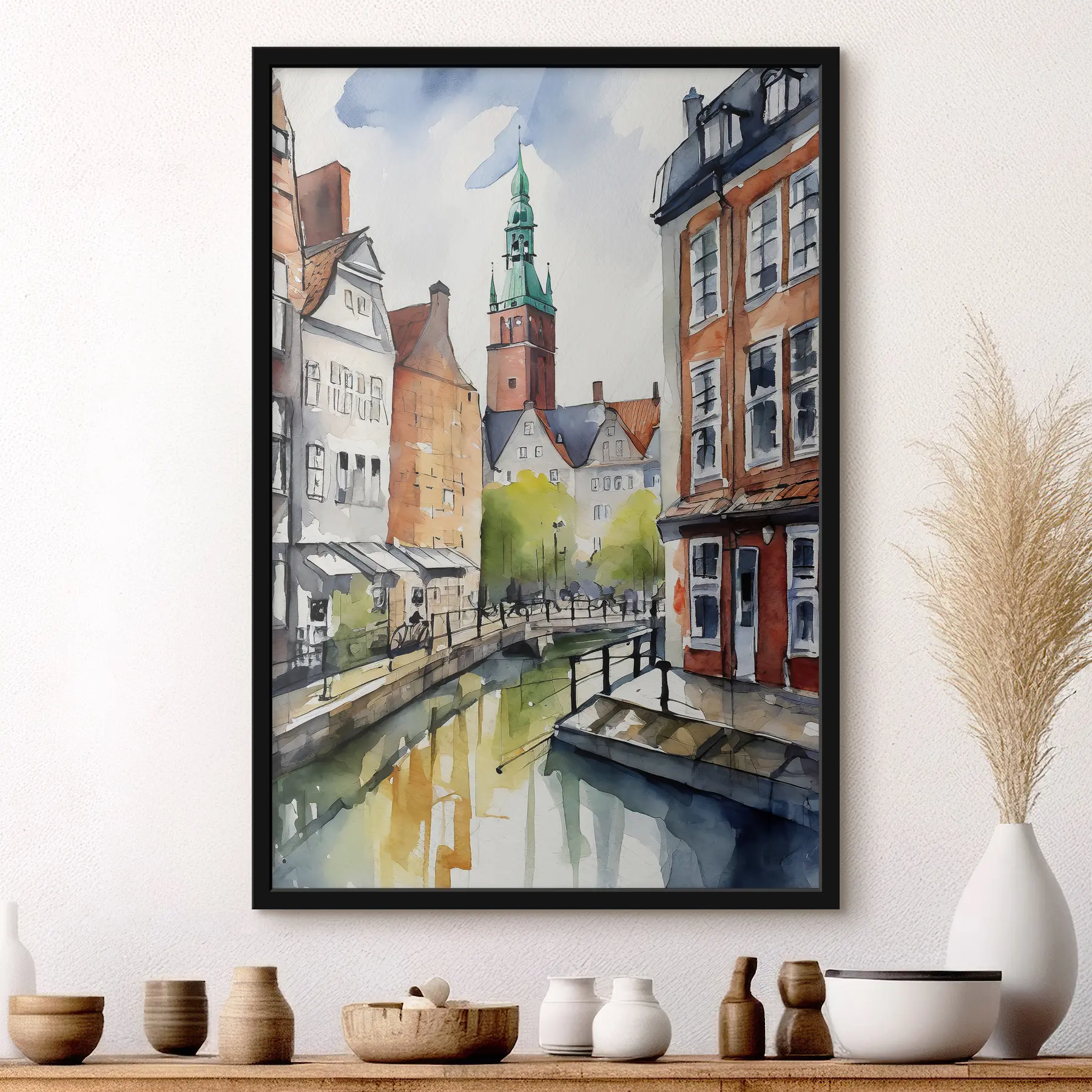 Papier peint Rues danoises, aquarelle, dessin architectural f36682