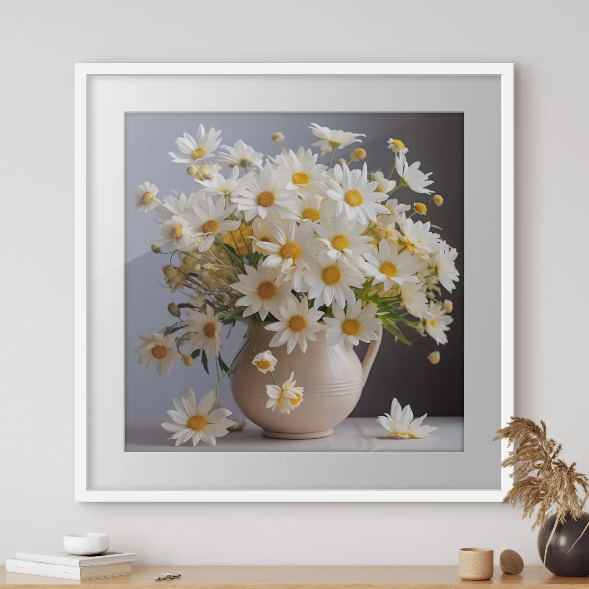 Poster Marguerites blanches dans un vase f36813