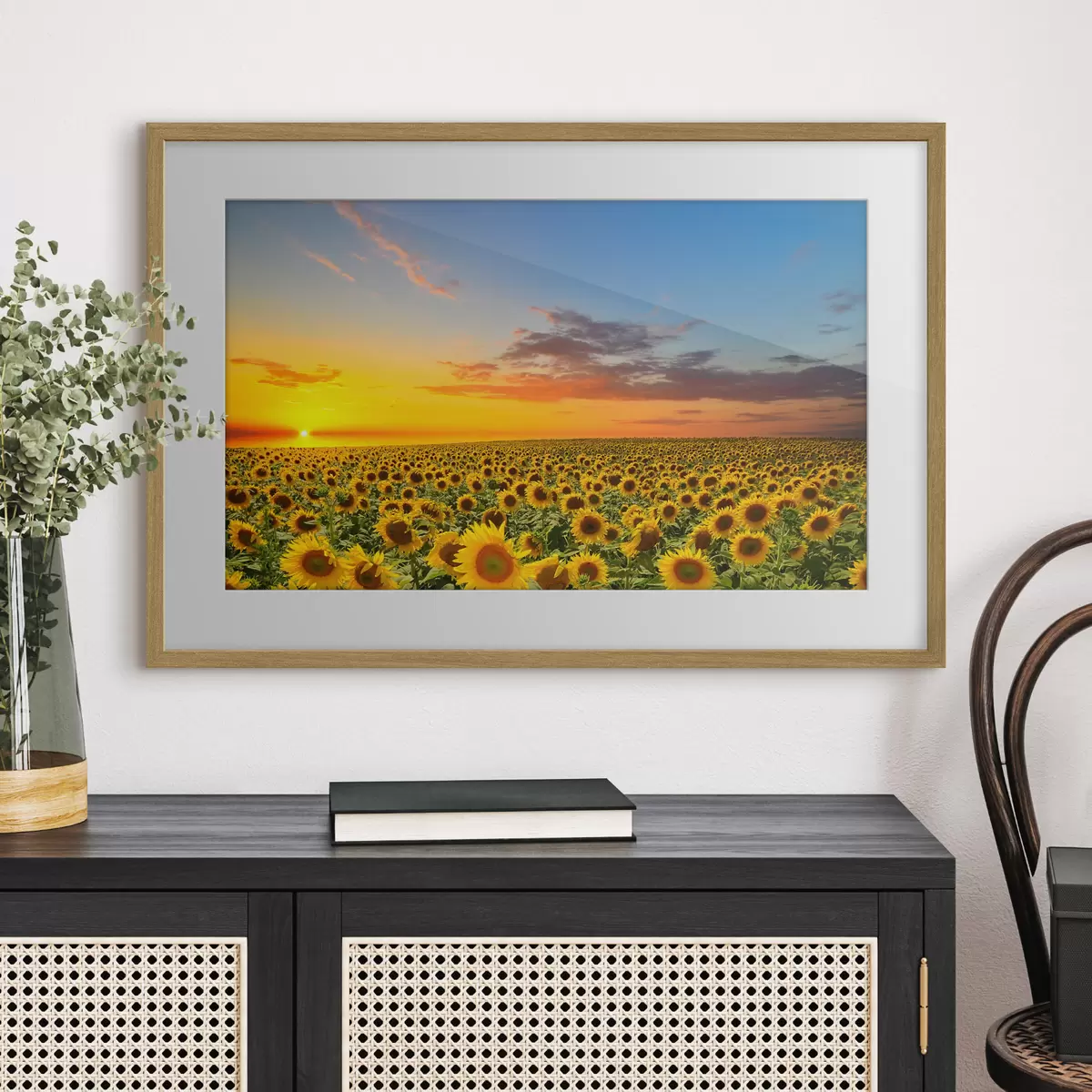 Poster Aube dans un champ de tournesols f05429