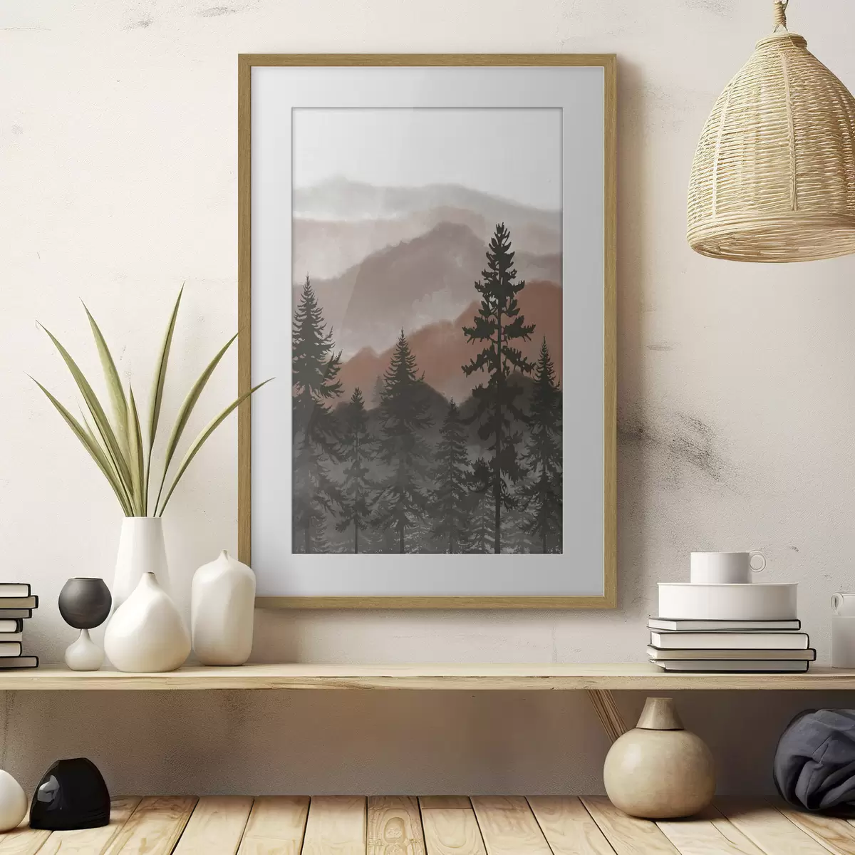Poster Monts dans la lumière chaude f37017v2