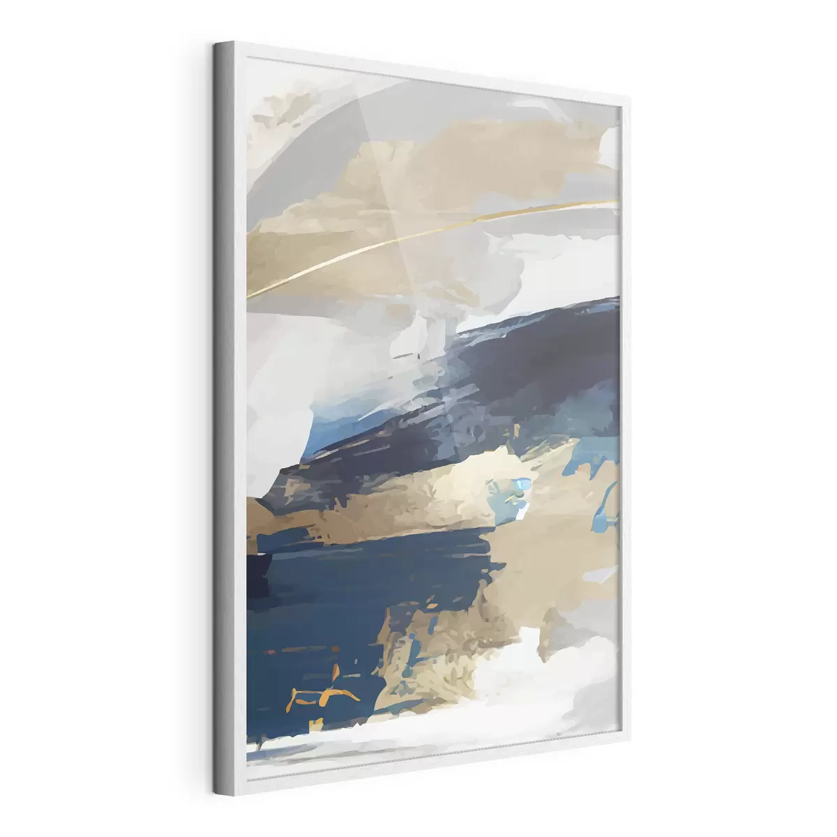 Poster Une abstraction expressive gris-bleu f36621