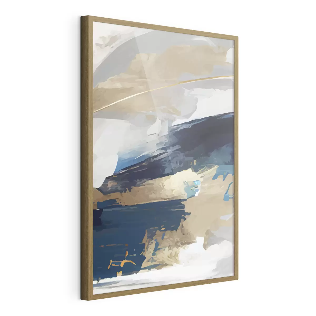 Poster Une abstraction expressive gris-bleu f36621