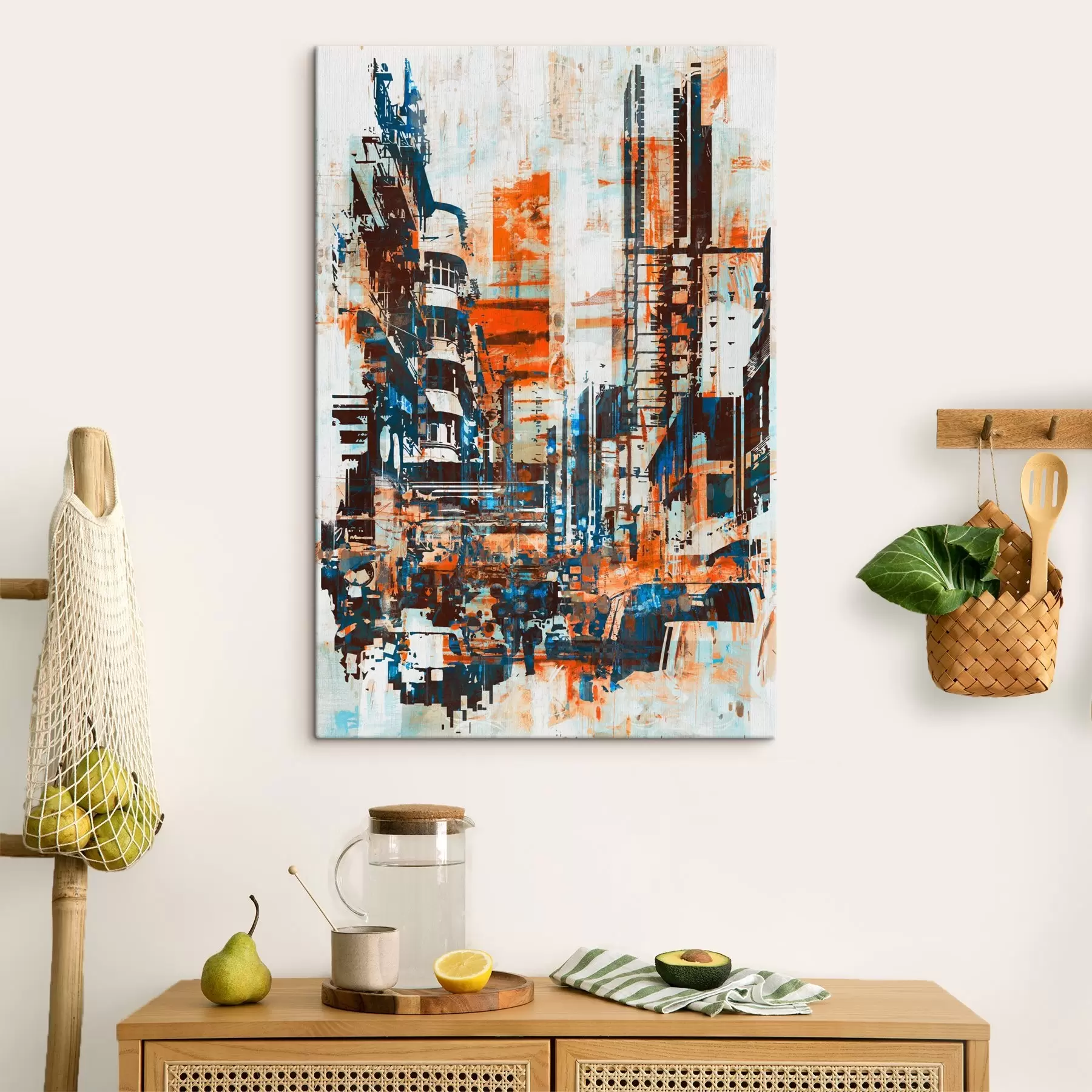 Papier peint Abstraction moderne paysage urbain rue style grunge s37082