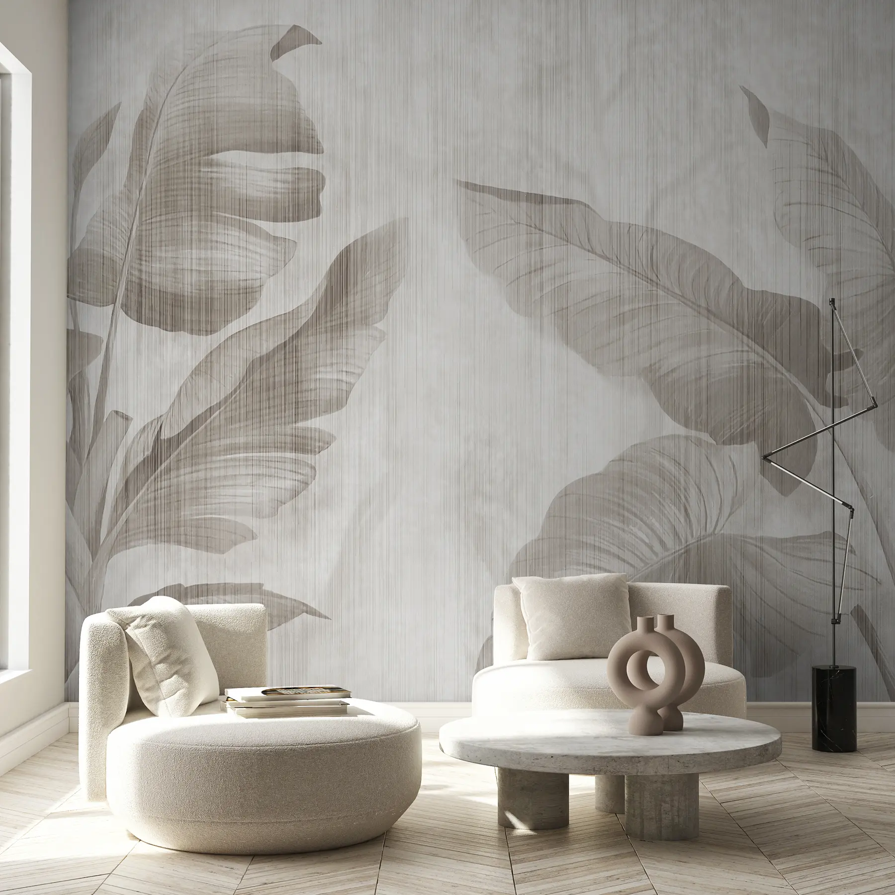 Papier peint Feuilles tropicales en style grunge u00299d1