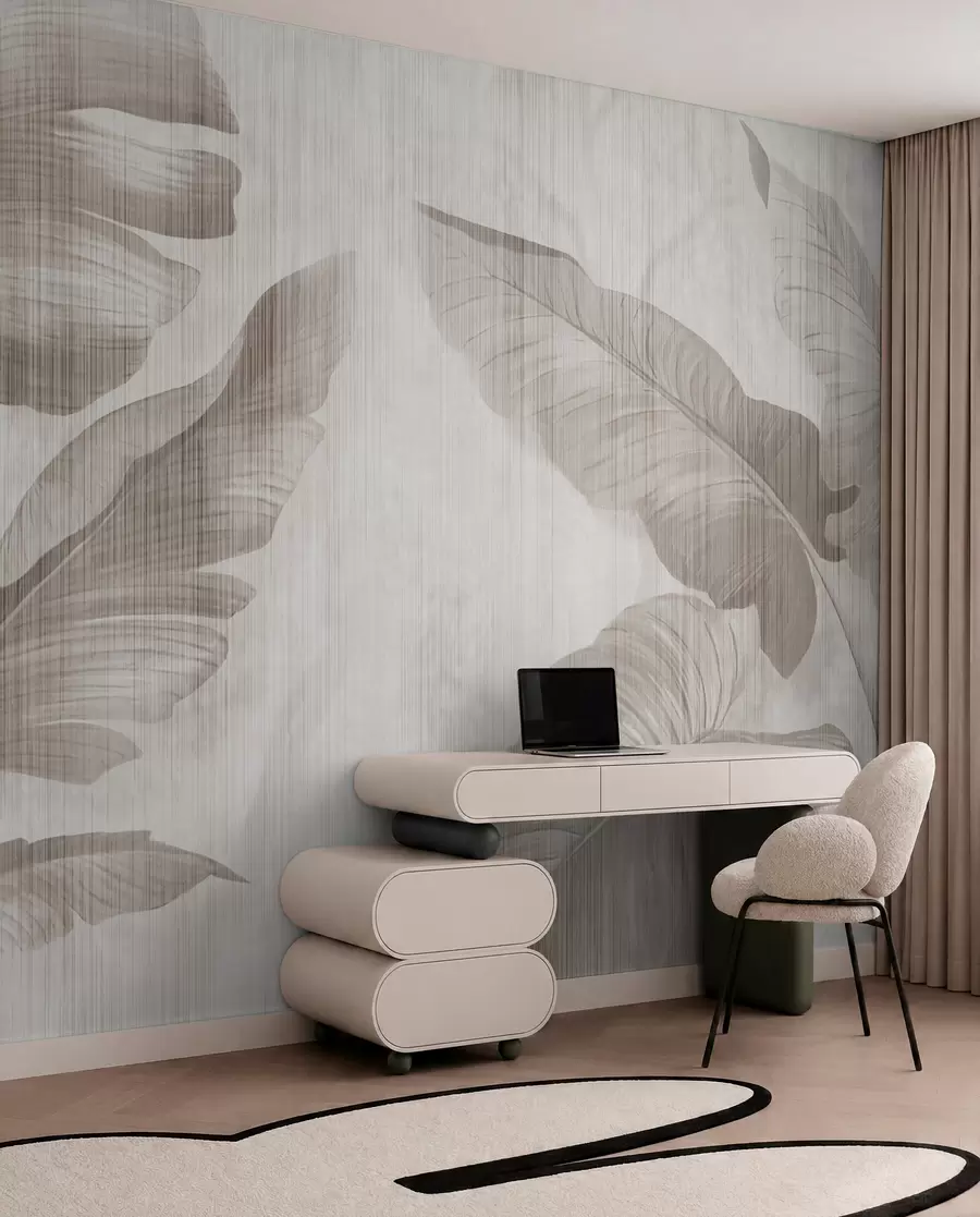 Papier peint Feuilles tropicales en style grunge u00299d1