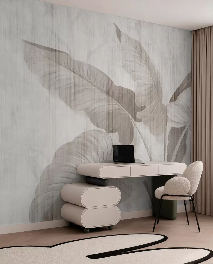 Papier peint Feuilles tropicales en style grunge u00299d2