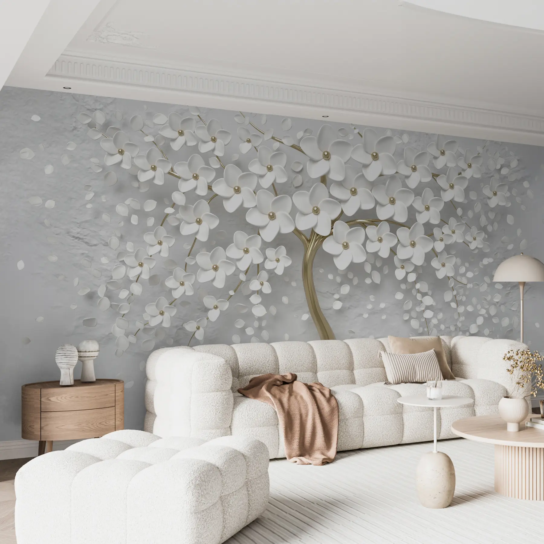 Papier peint Un arbre avec de petites fleurs u37065d3