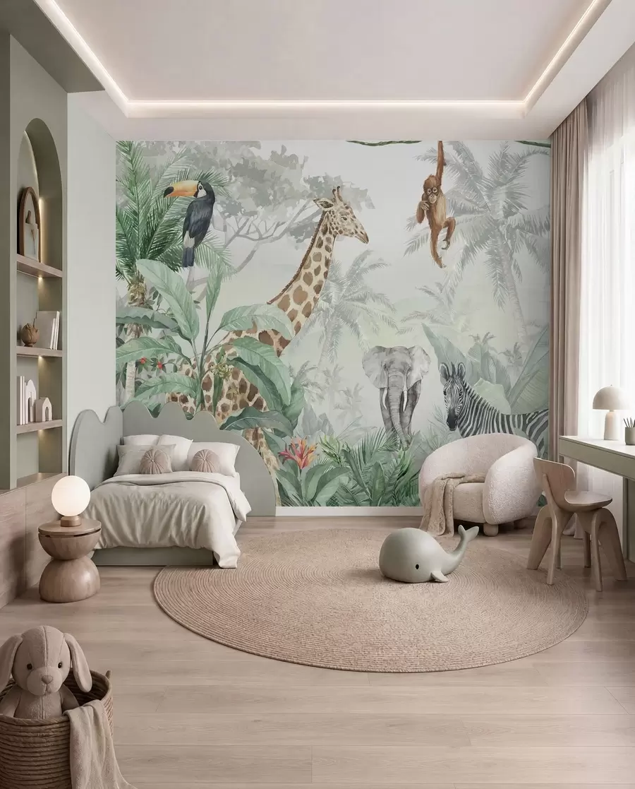 Papier peint Panorama de la jungle avec des animaux u74709d1