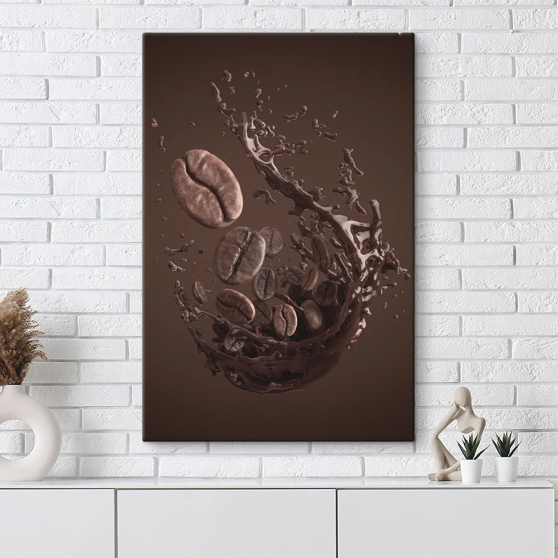 Papier peint Effet graphique de café et de grains de café s37176