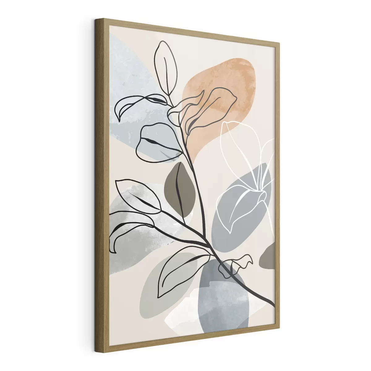 Poster Feuilles à l'aquarelle dans un style bohème f36817
