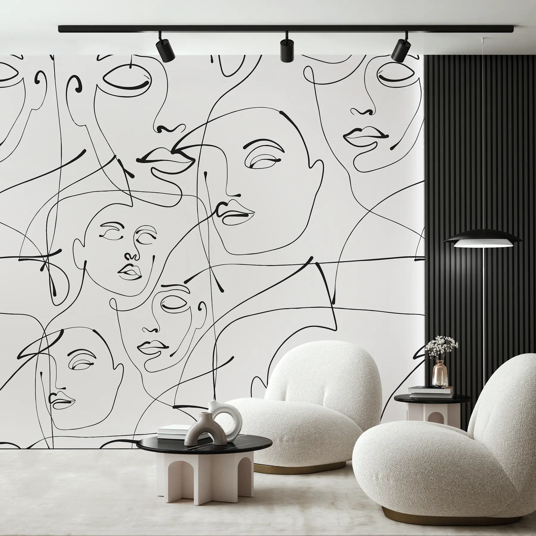 Tableau Abstraction minimaliste d'un portrait de femme u99013