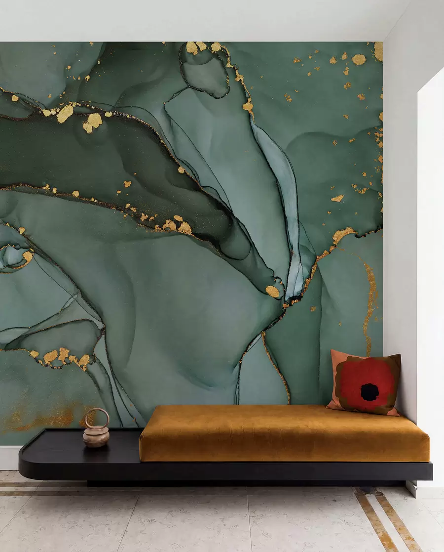 Papier peint Marbre Onyx de luxe avec fissures métalliques u50235d1