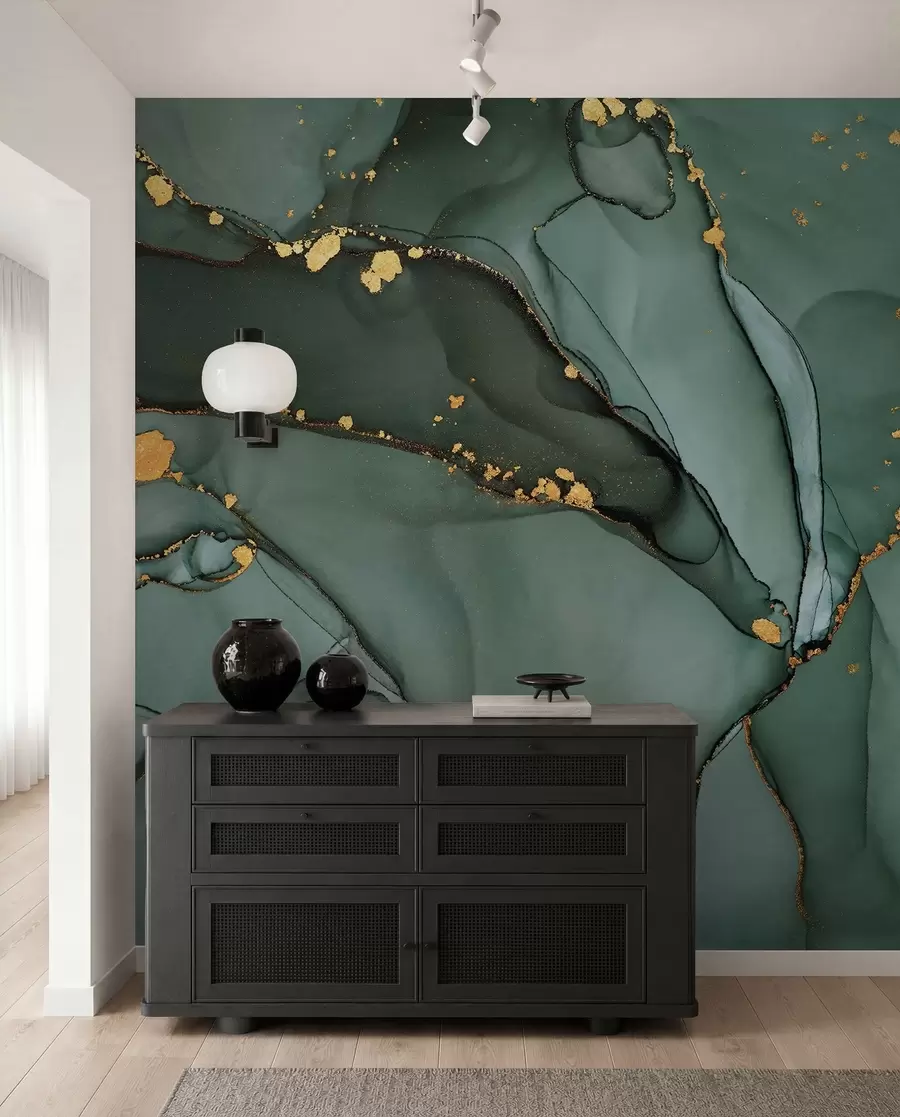 Papier peint Marbre Onyx de luxe avec fissures métalliques u50235d1