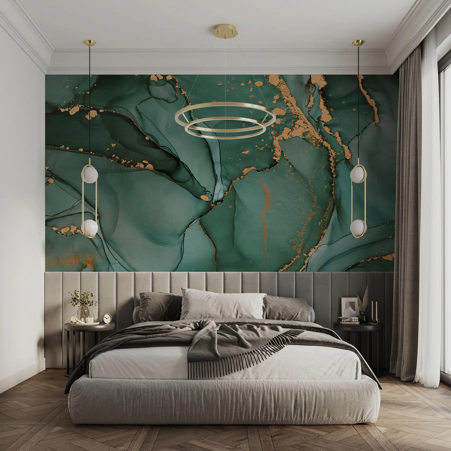 Papier peint Marbre Onyx de luxe avec fissures métalliques u50235d2