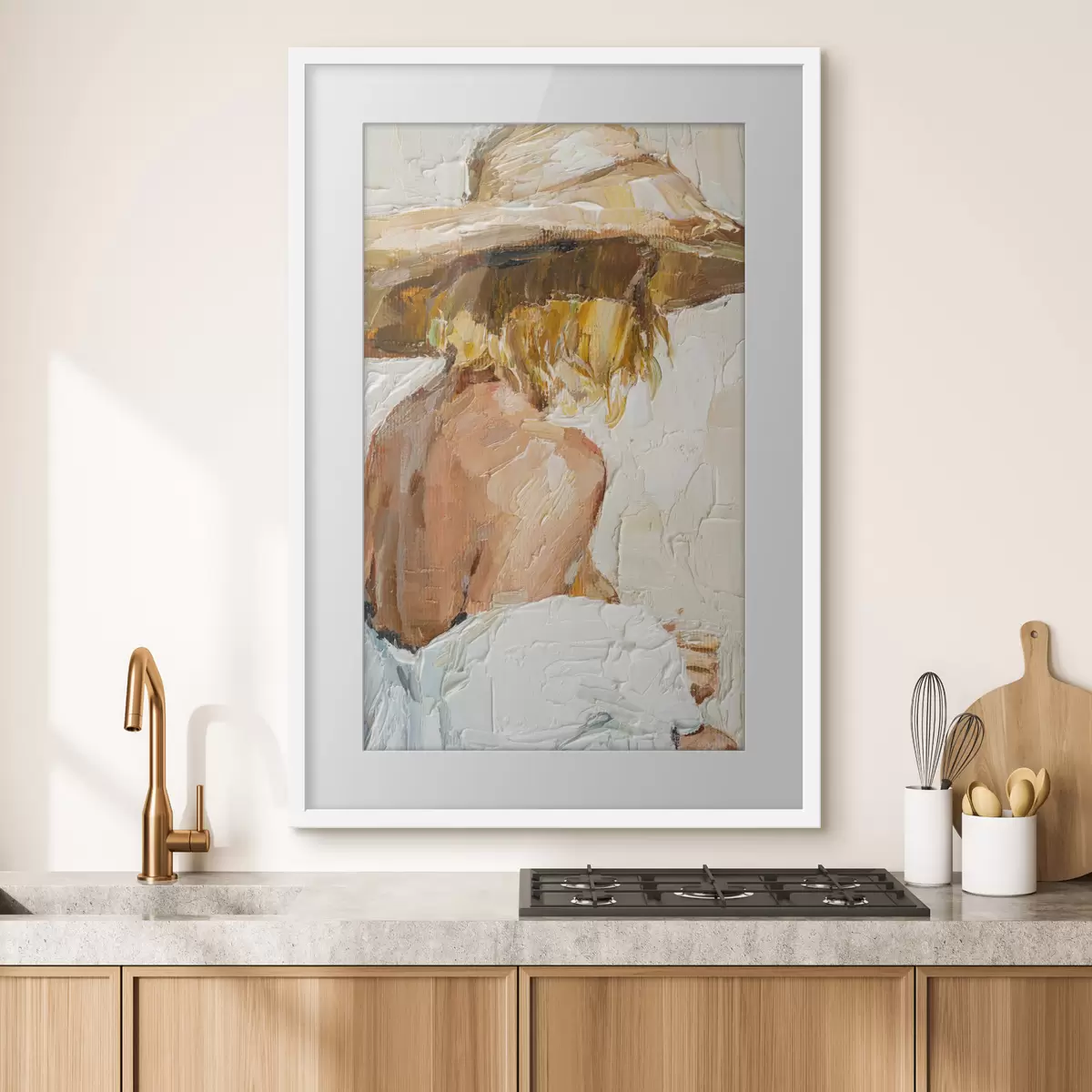 Poster Portrait d'une femme de dos à l'huile f37061