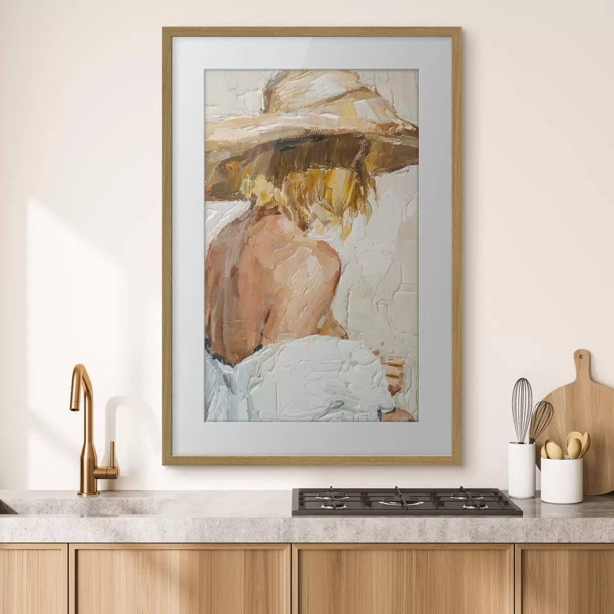 Poster Portrait d'une femme de dos à l'huile f37061